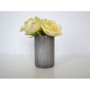 Wood vase SILVER vase wood table decor painted Wedding gift Wood silver wood   291488378011